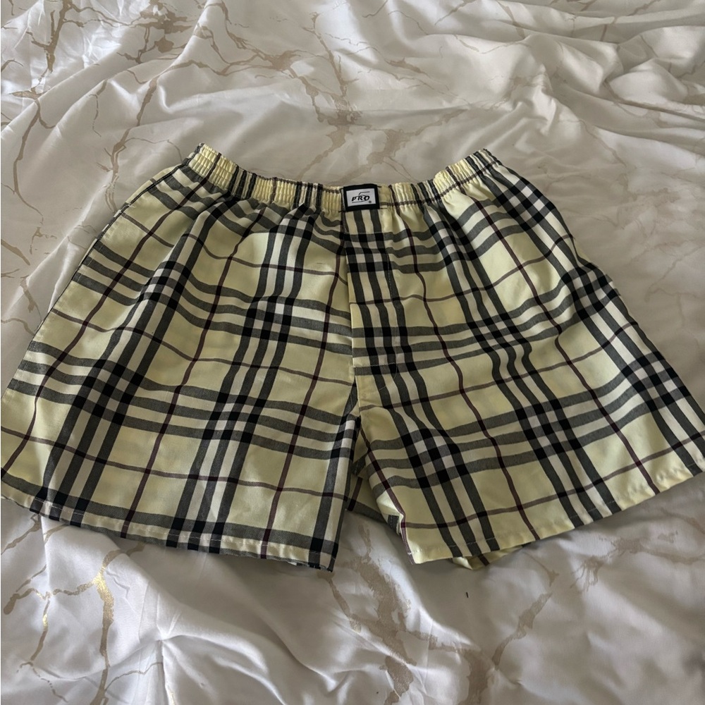 Pro 5 Yellow Plaid Boxer Shorts